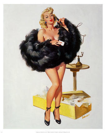 Pin-Up Girl on the Telephone Art Print by Joyce Ballantyne Pin-Up Girl on the Telephone Art Print by Joyce Ballantyne